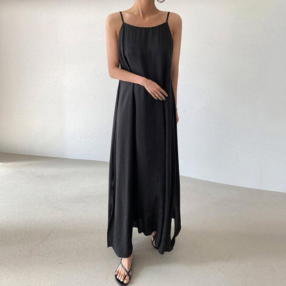 VibeMartini-Versatile Loose Casual Slit Over Knee Long Sling Dress