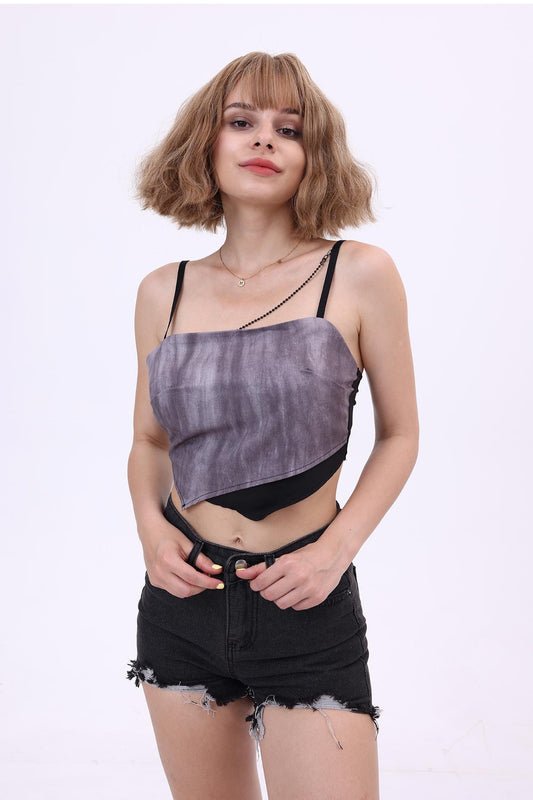 Chain Irregular Tube Top