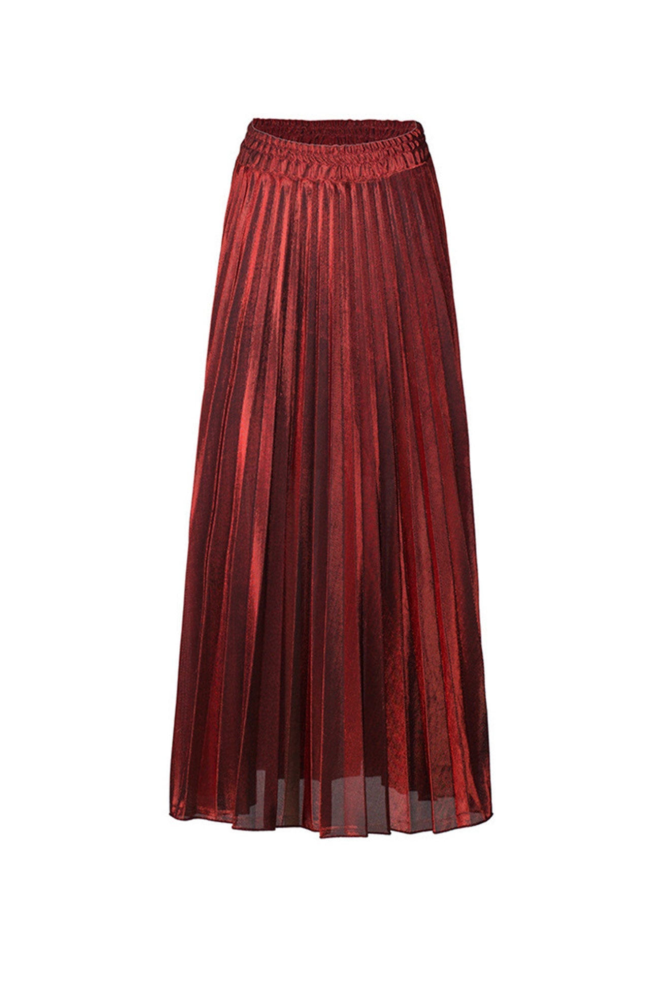 Glitter Pleated Midi Skirt