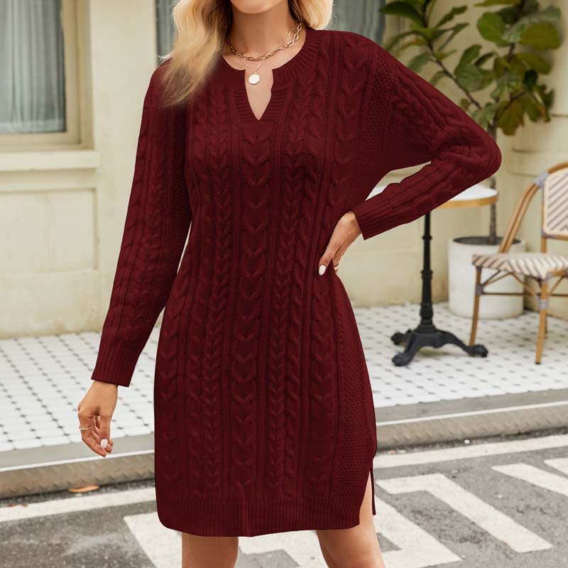 Casual Cable Knit Dress