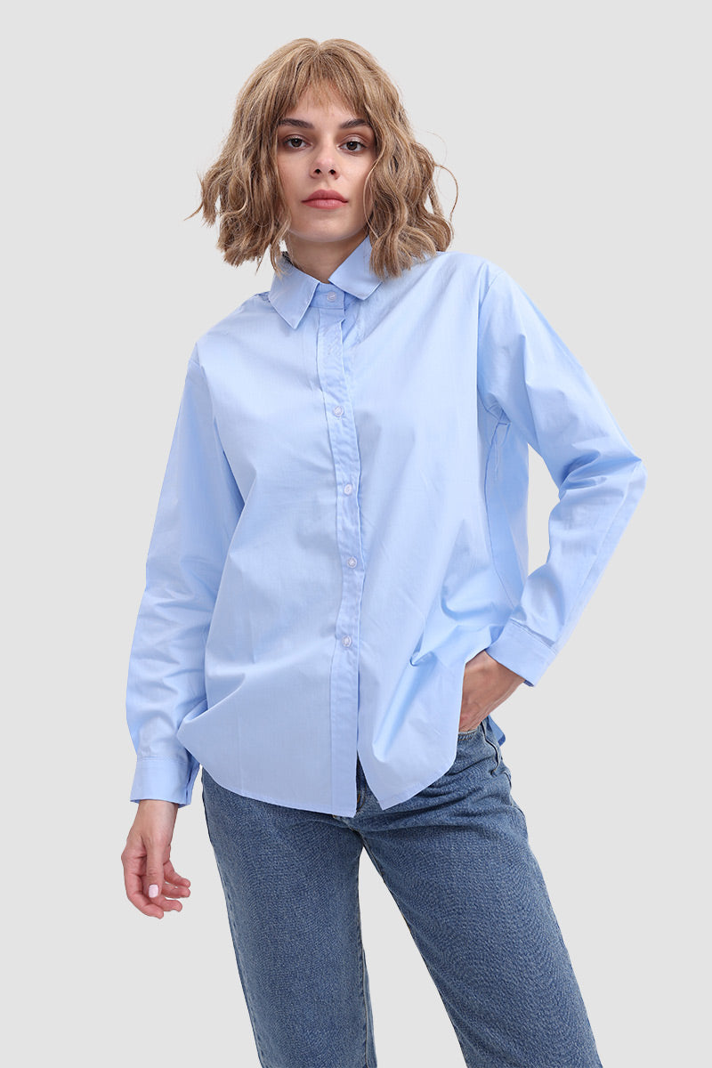 Lapel Collor Solid Button Shirt