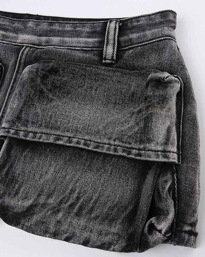 Dark Grunge Denim Shorts